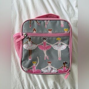 Pottery Barn Kids MacKenzie Pink Grey Ballerinas Balket Lunch Box